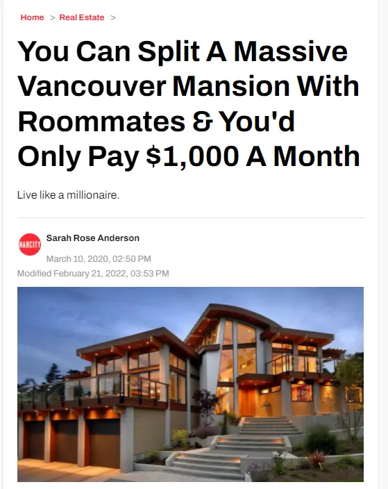 Spliting a Mansion for $1000